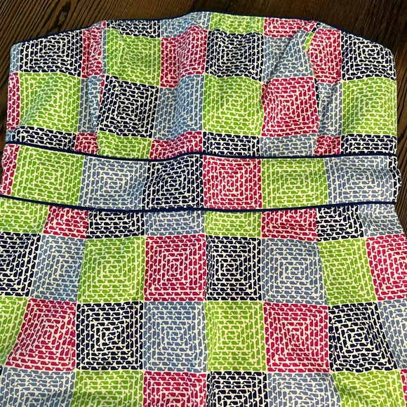 Vineyard Vines Aurora Patchwork Strapless Dress 8 - Picture 7 of 11
